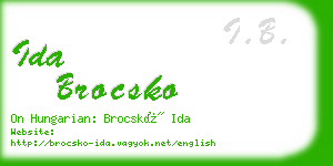 ida brocsko business card